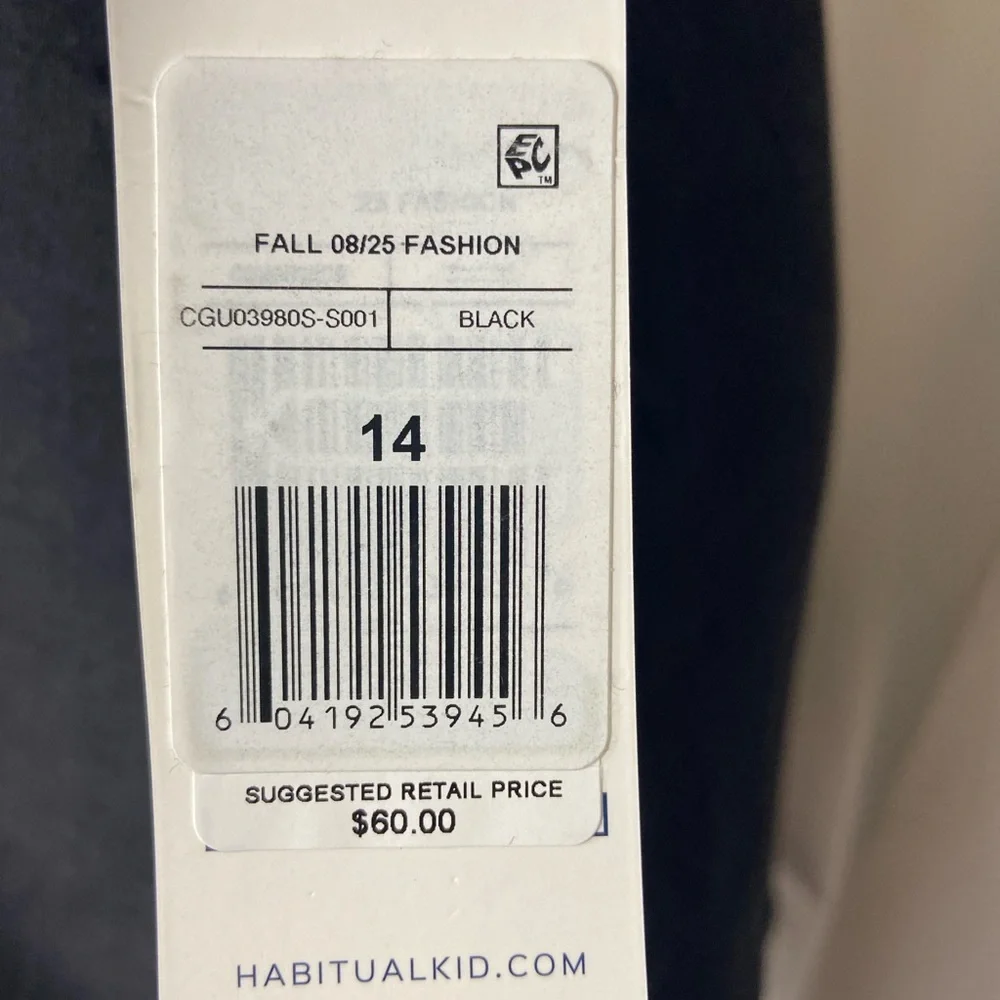 Habitual Kids Puff Sleeve Girls Dress - Black size 14 - Picture 9 of 11